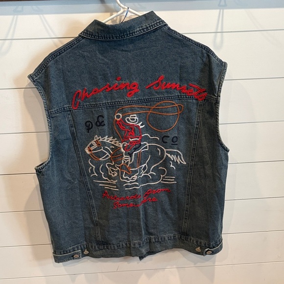 Rodeo Quincy Jackets & Blazers - Western Denim Sleeveless Vest